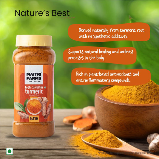 High Curcumin  Turmeric 250 GM | Maitri Farms